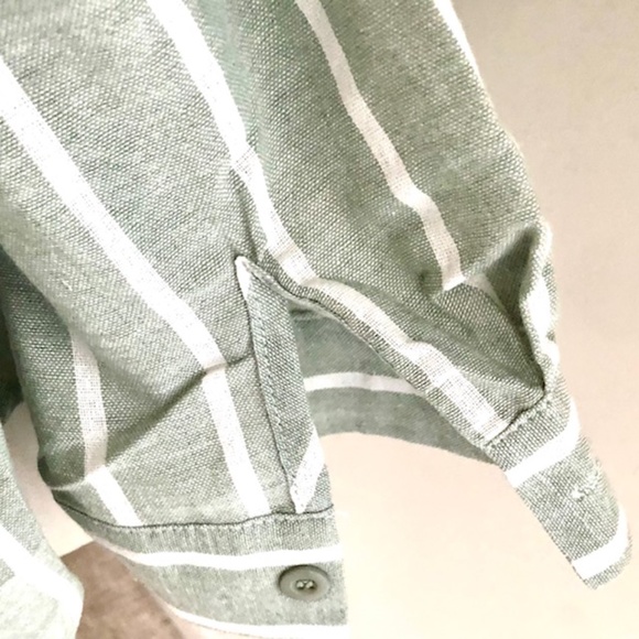 Yidarton striped cool sage Tunic Shirt. - Picture 11 of 11